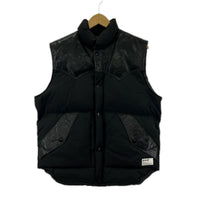 ダウンベスト LEATHER COMB. VEST/サイズM M ブラック