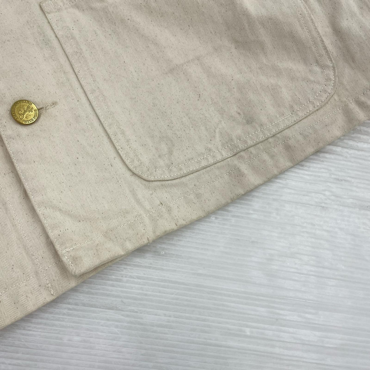 ジャケット HERRINGBONE COVERALL/サイズL L ホワイト