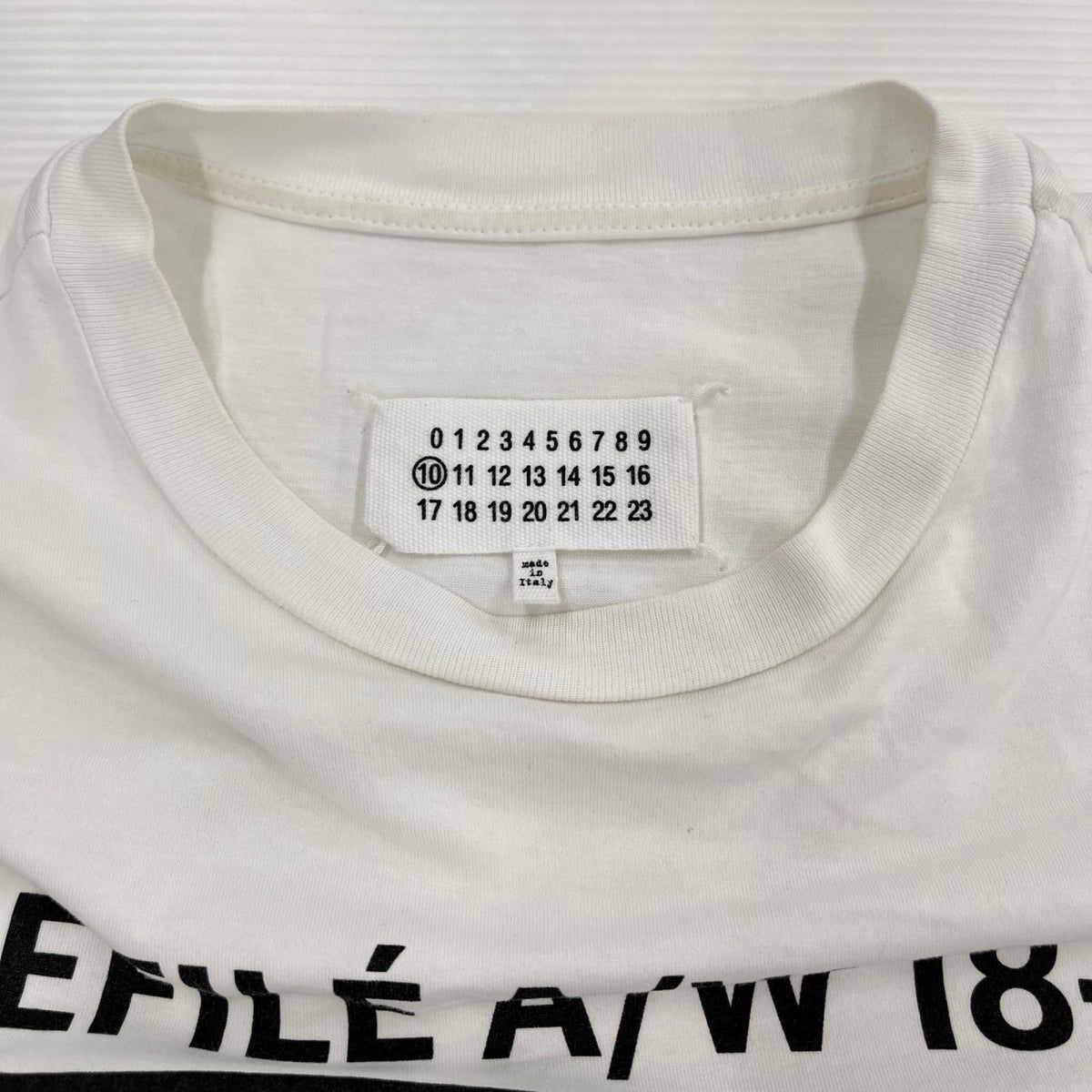 半袖Tシャツ MAISON MARGIELA 18AW DEFILE プリントTee 44 白 44 ホワイト