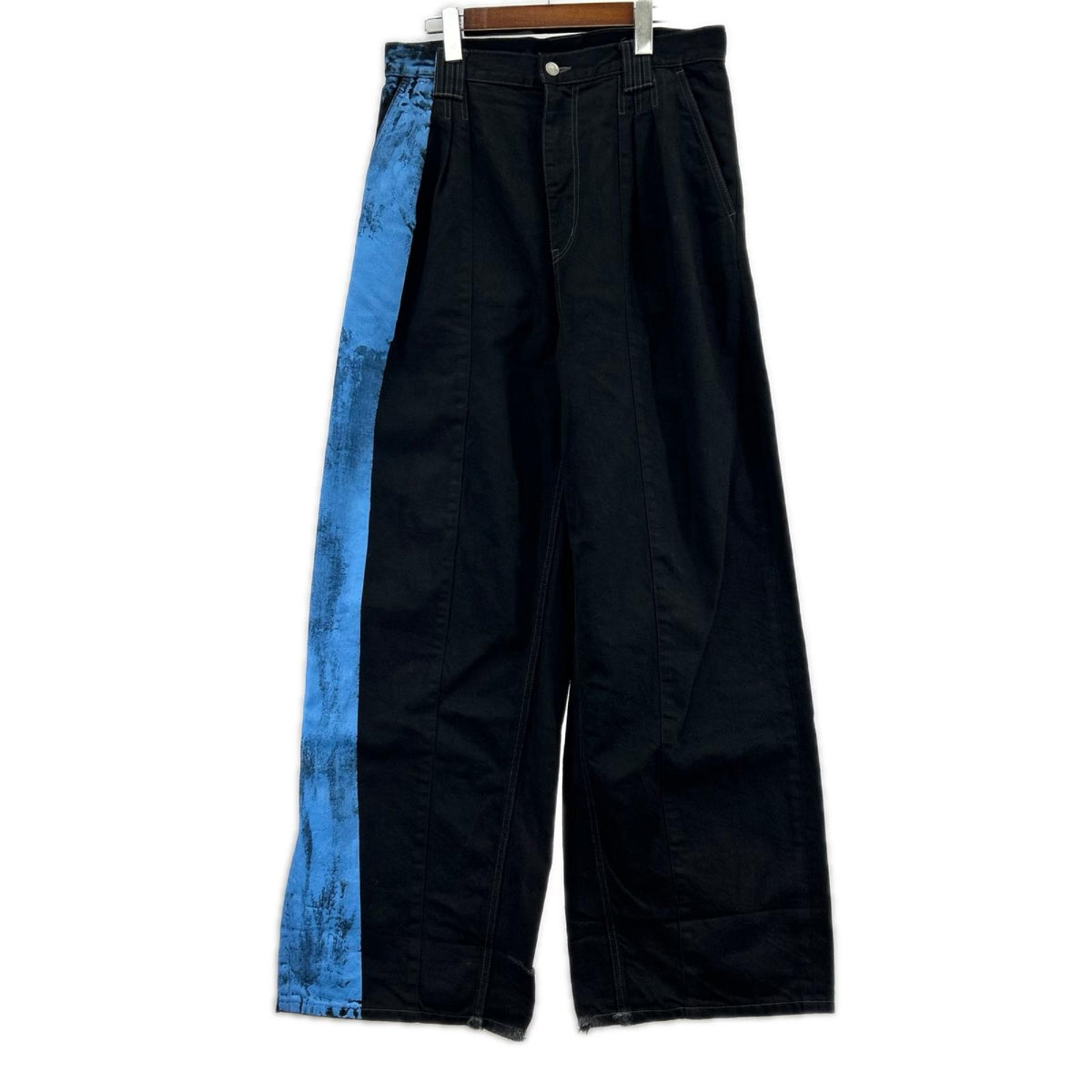 デニムパンツ YOKE 24AW PAINTED DENIM WIDE-LEG BUGGY PANTS 3 ブラック 3 ブラック