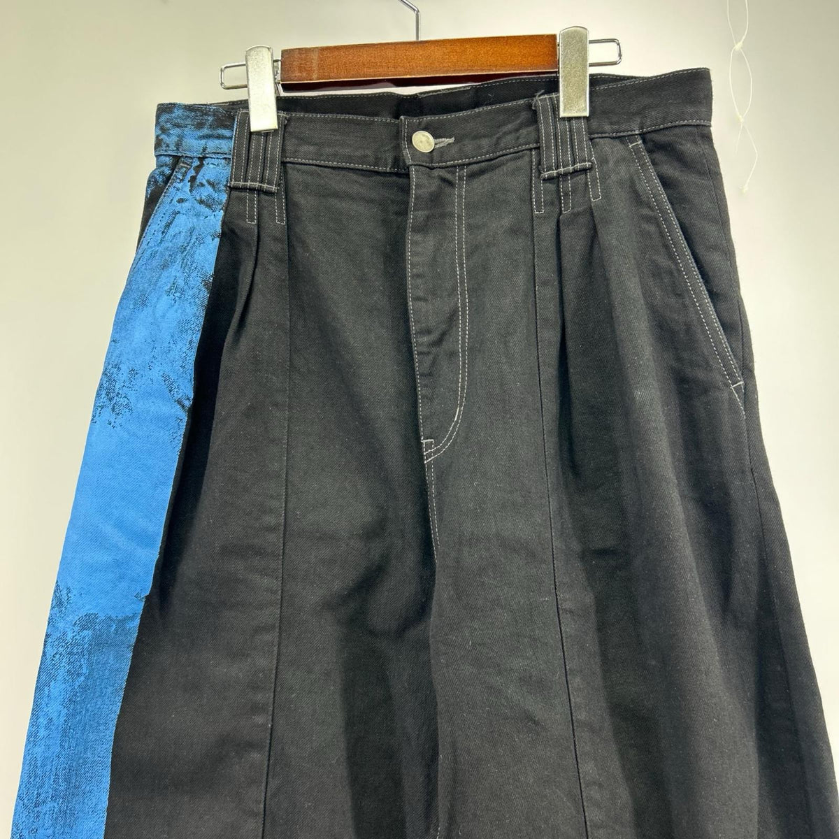 デニムパンツ YOKE 24AW PAINTED DENIM WIDE-LEG BUGGY PANTS 3 ブラック 3 ブラック