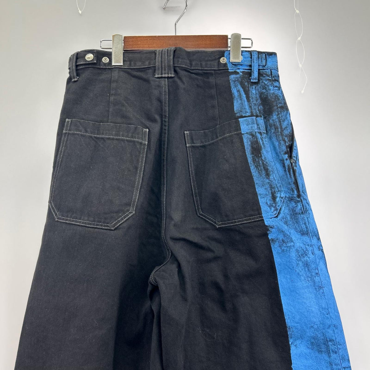 デニムパンツ YOKE 24AW PAINTED DENIM WIDE-LEG BUGGY PANTS 3 ブラック 3 ブラック