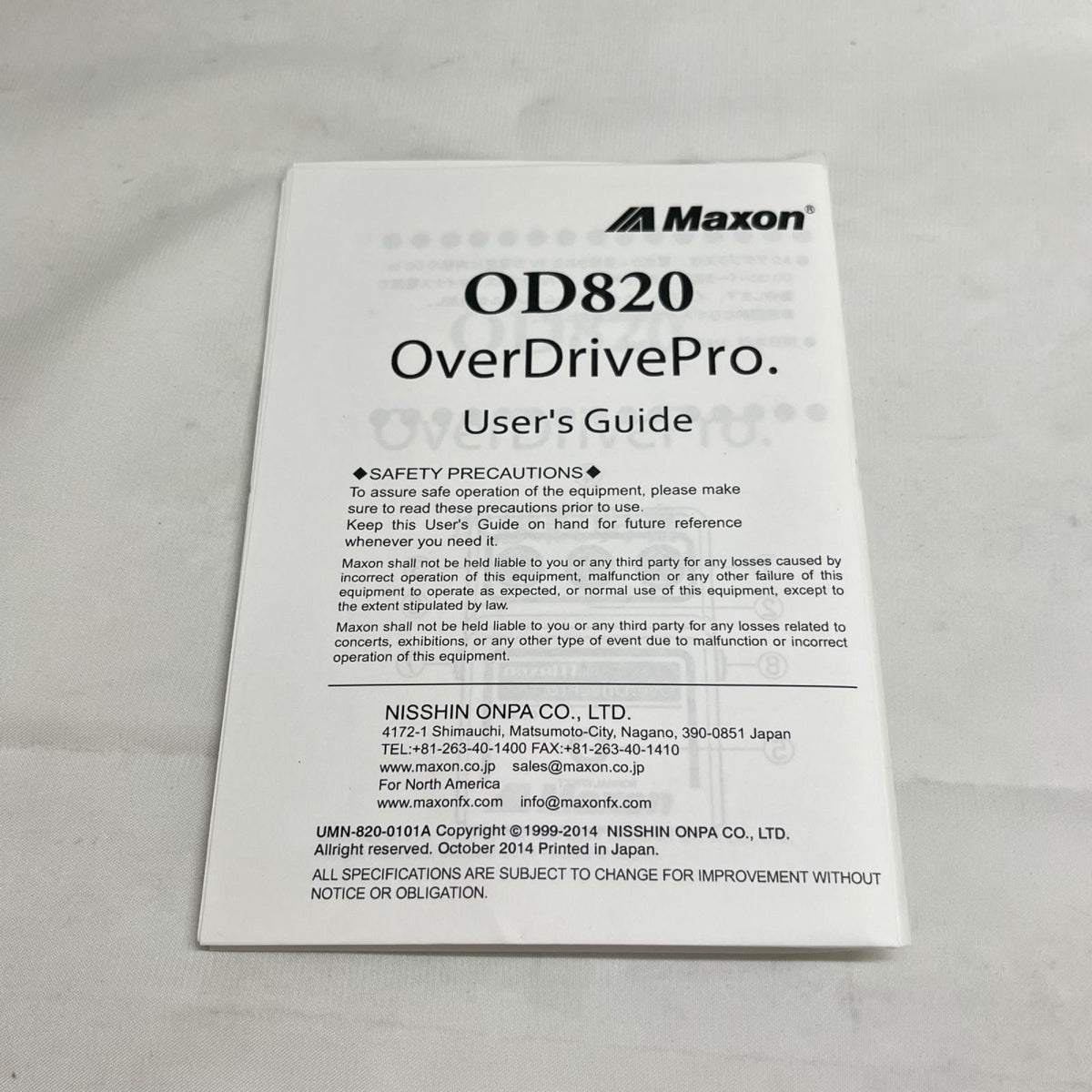 Maxon OD820 Overdrive Pro OD-820 Maxon エフェクター