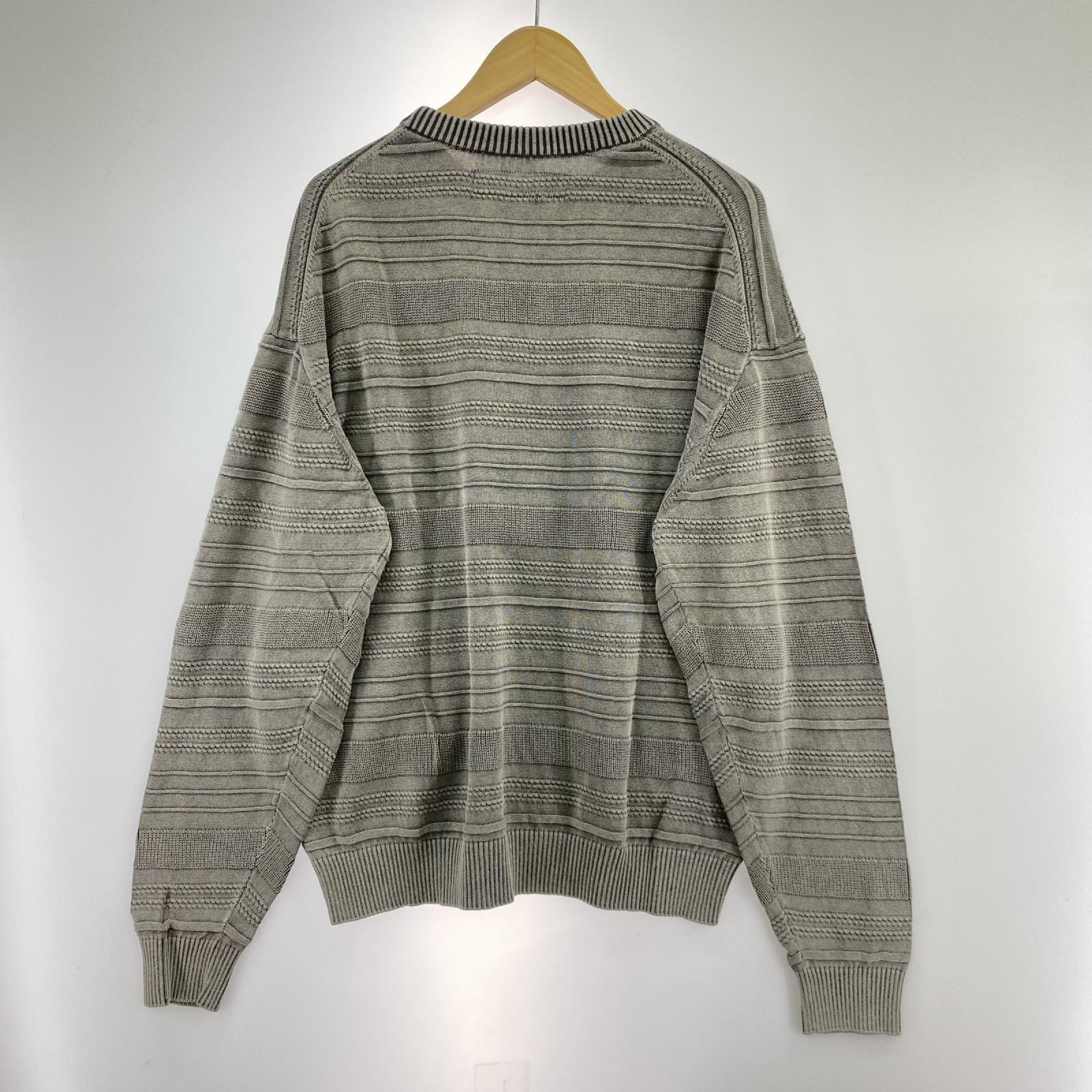 ニット 25SS WASHED CREWNECK BORDER SWEATER 25113NH-KNM01 グレー L グレー