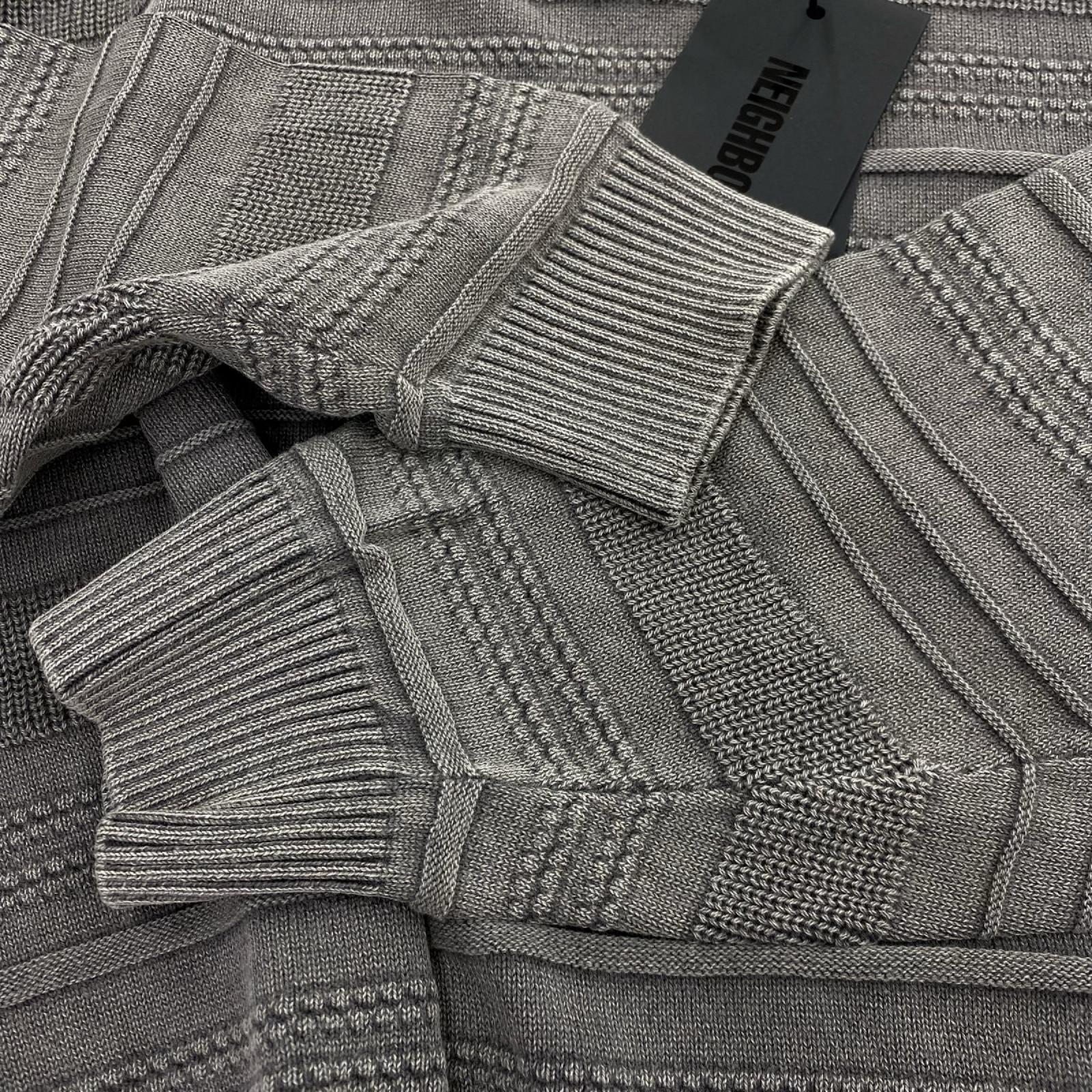 ニット 25SS WASHED CREWNECK BORDER SWEATER 25113NH-KNM01 グレー L グレー