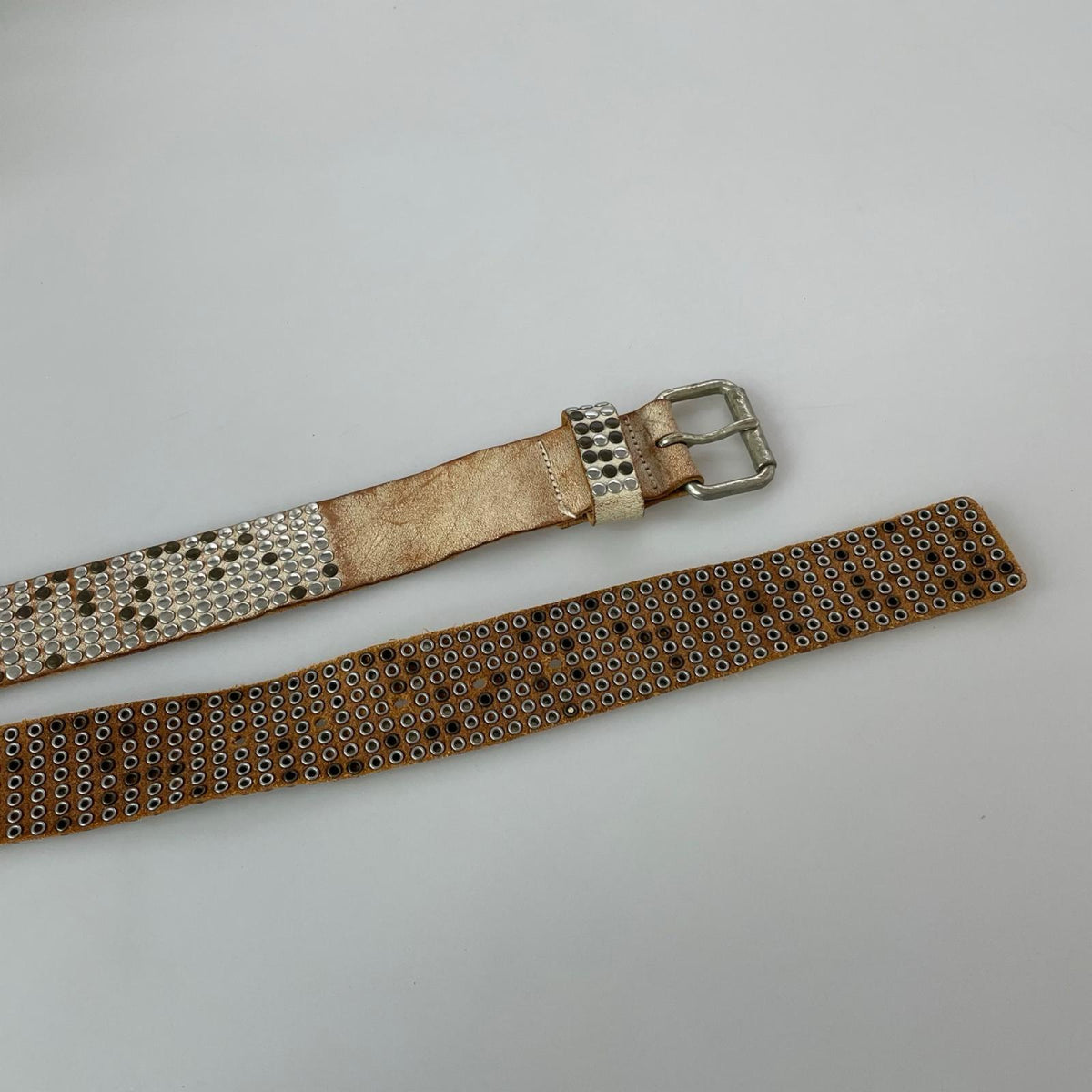 その他アクセサリー スタッズベルト ブラウン