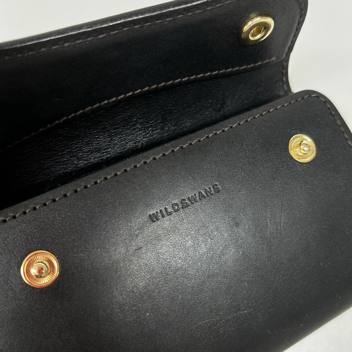 コンパクトウォレット WILDSWANS レザー コンパクトウォレット ブラック