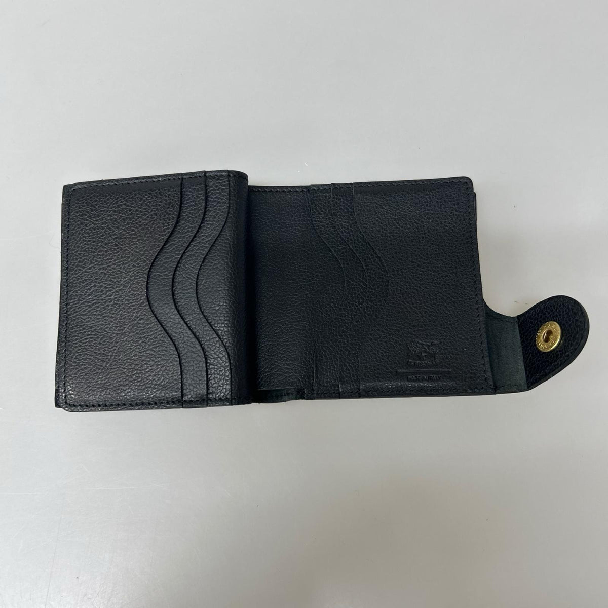 コンパクトウォレット 二つ折り財布 ブラック