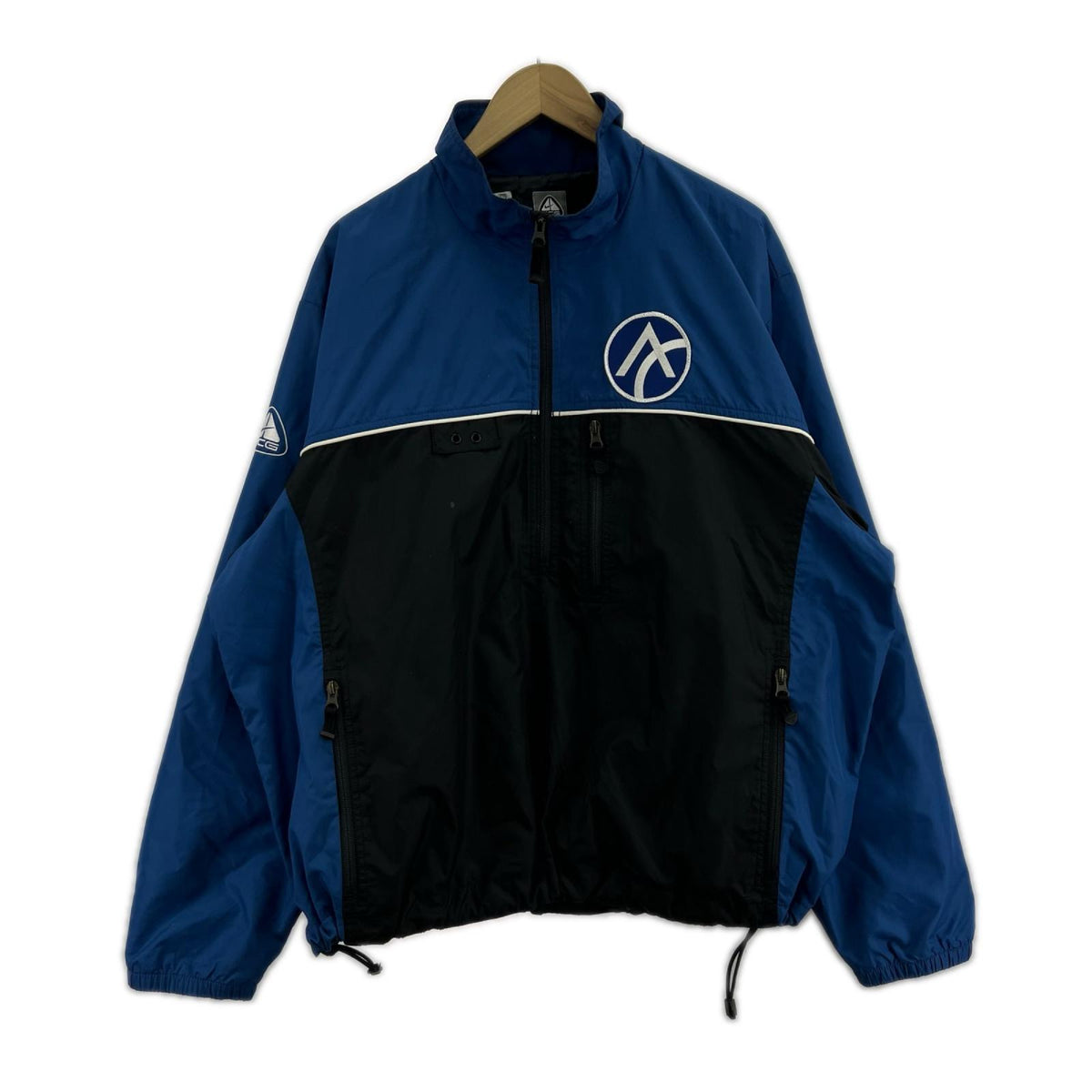 ジャケット NIKE ACG 00s ハーフジップナイロンプルオーバー 青×黒 (L) L