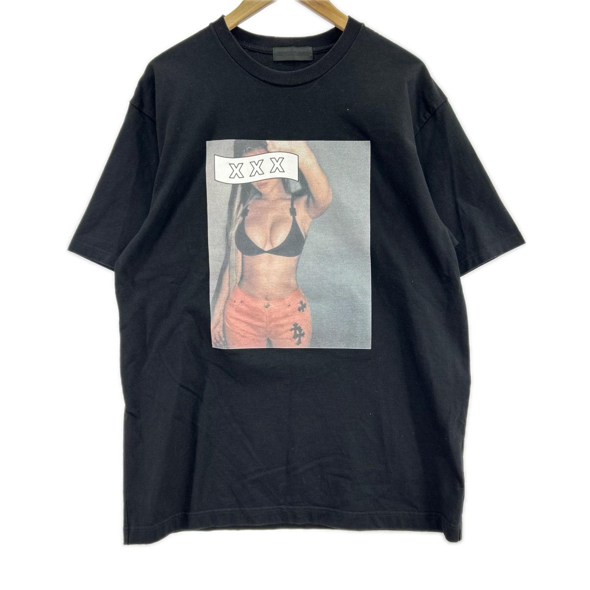 半袖Tシャツ プリントカットソー 黒 L ブラック