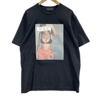 半袖Tシャツ プリントカットソー 黒 L ブラック