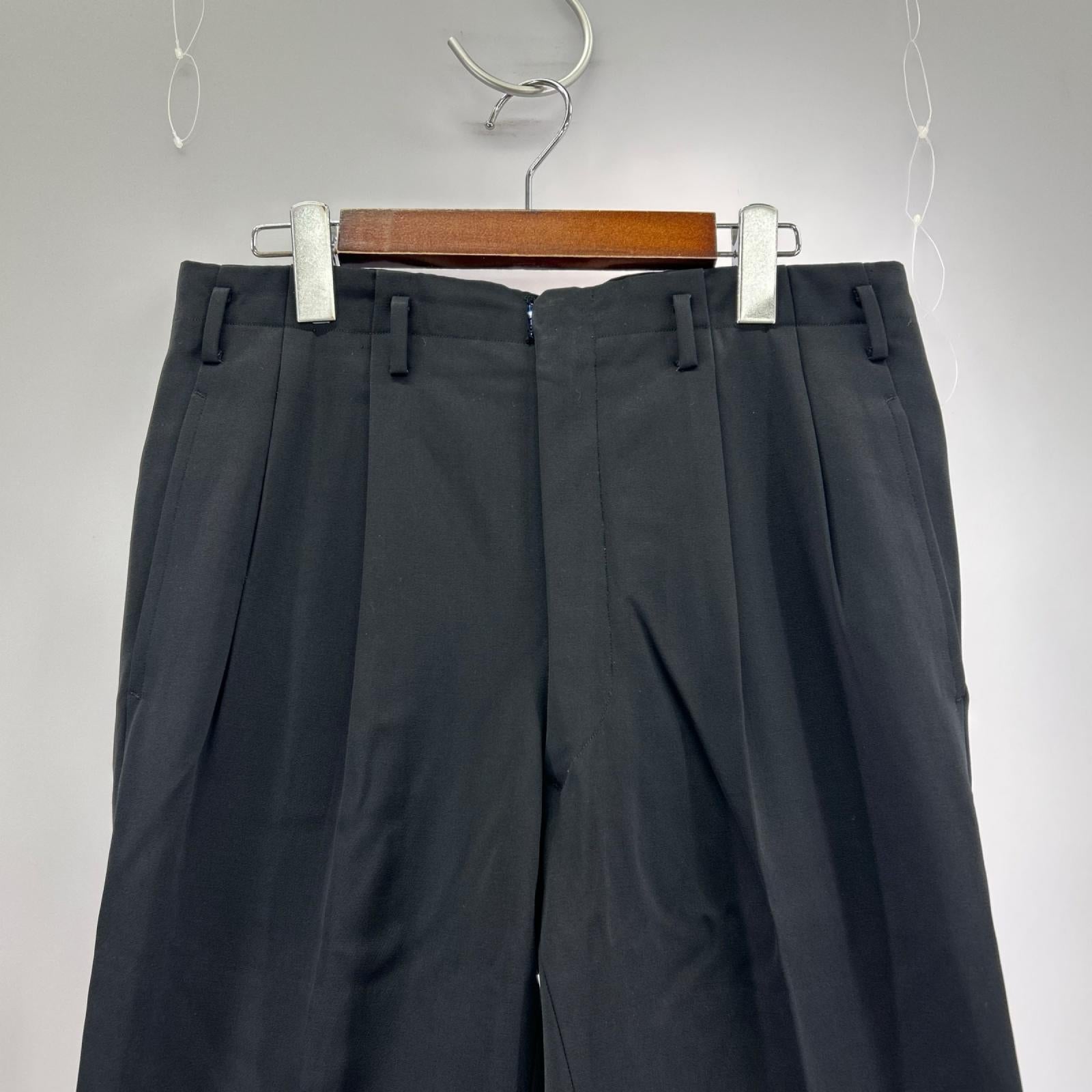パンツ 60S 2タックスラックス TALONジップ 黒 (実寸32) ブラック