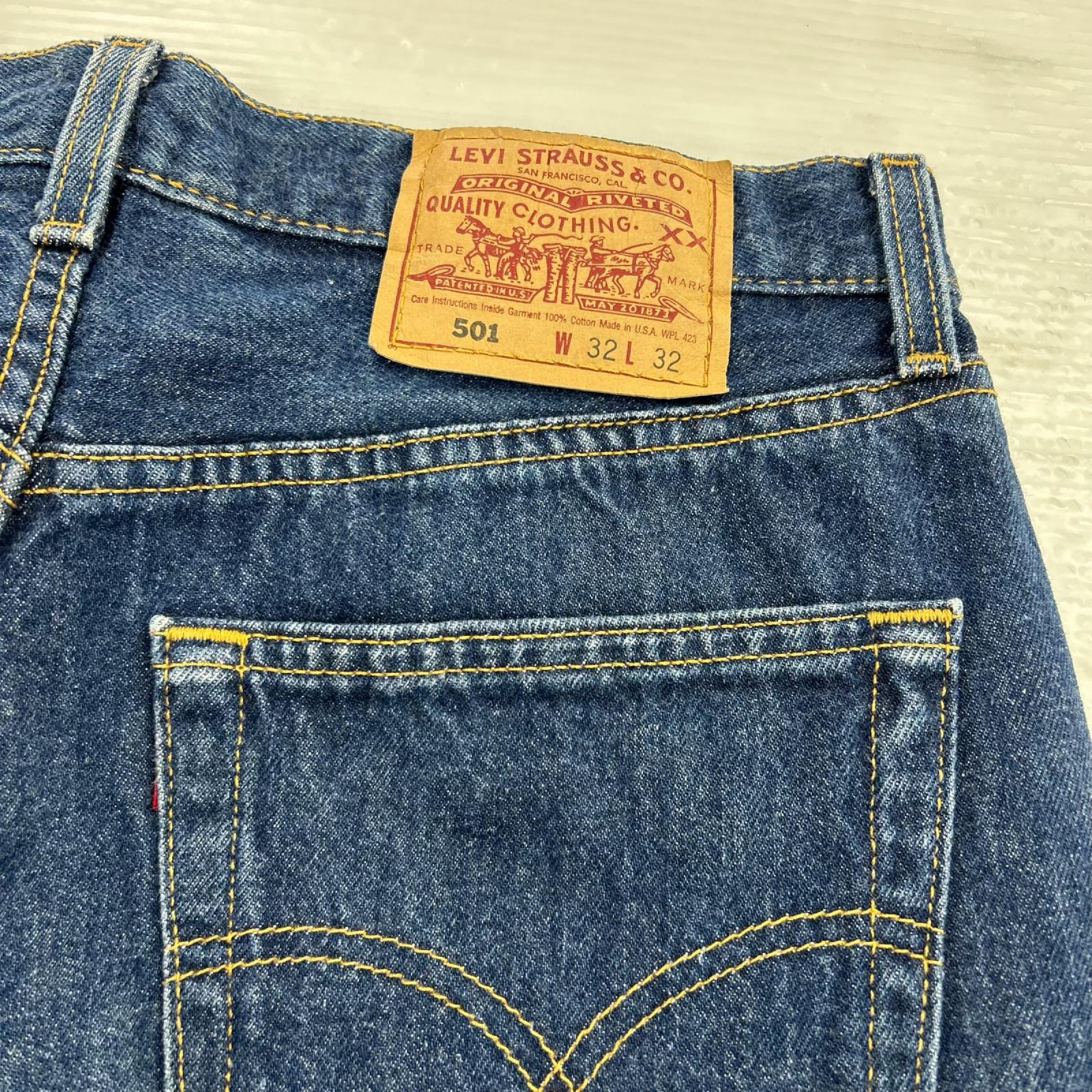 デニムパンツ 90S USA製 501 刻印501 紺 (32) 32 ネイビー