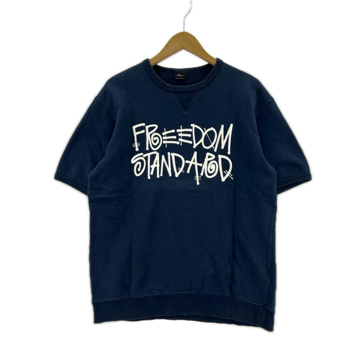 半袖Tシャツ FREEDOM STANDARD/前V/半袖/紺 M ネイビー