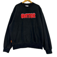 スウェット BUTTER センターロゴ 黒 (XL) ブラック