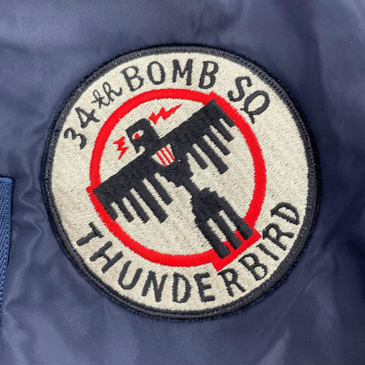 ジャケット A.F.BLUE - 34th BOMB.SQ.THUNDERBIRDS 40 ネイビー