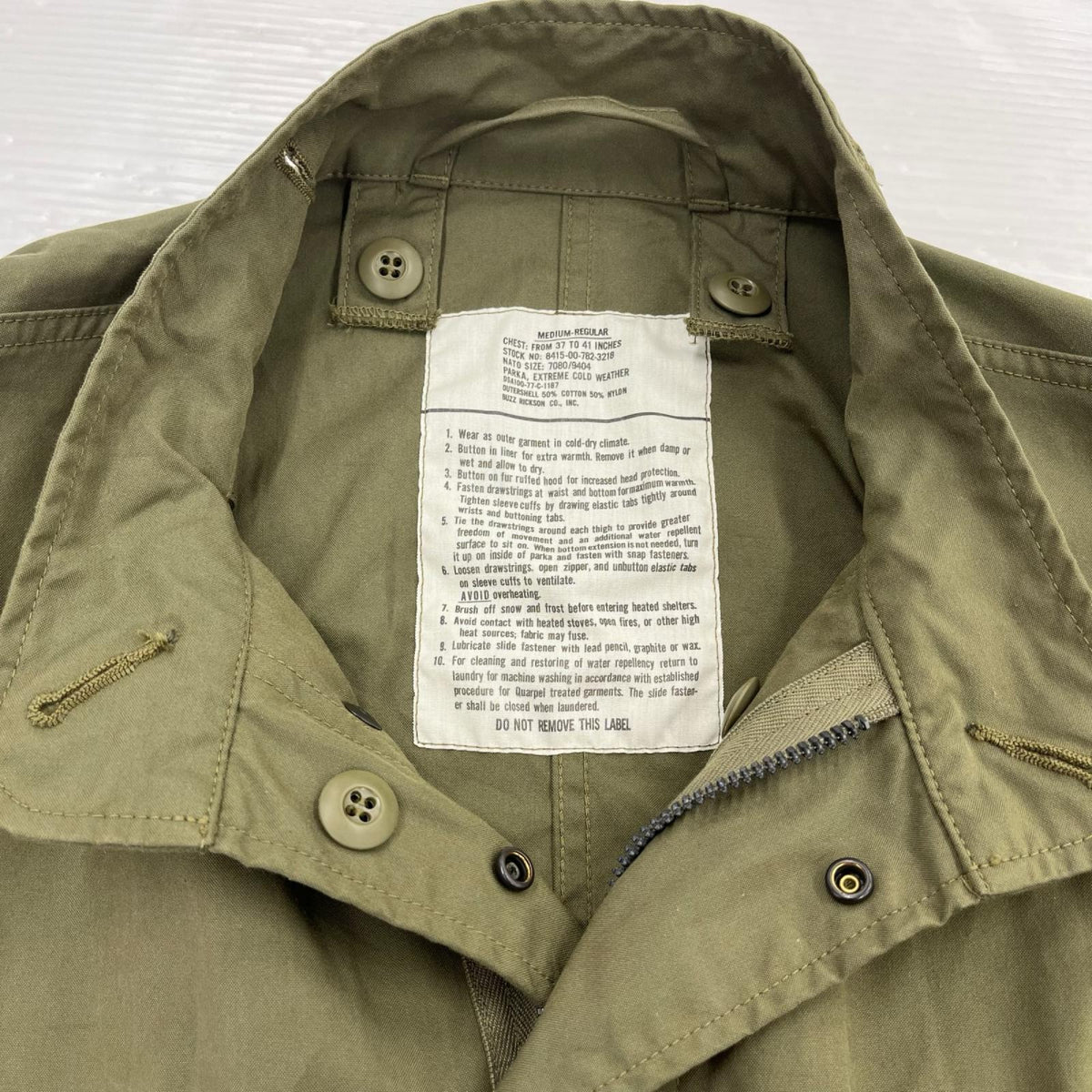 ジャケット M-65 NO HOOD/グリーン M
