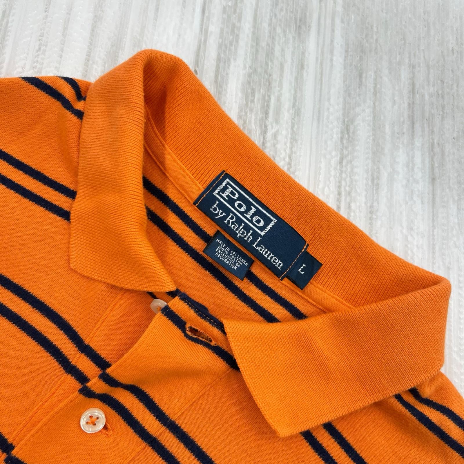 ポロシャツ 90s BorderCottonPolo L ORG L