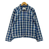 長袖シャツ 1900'S INDIGO BLUE and WHITE チェックブラウス 40 ブルー