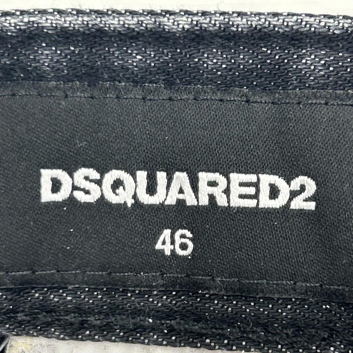 デニムパンツ SKATER JEAN スキニーデニム ダメージ加工 ロゴライン 46 ブラック