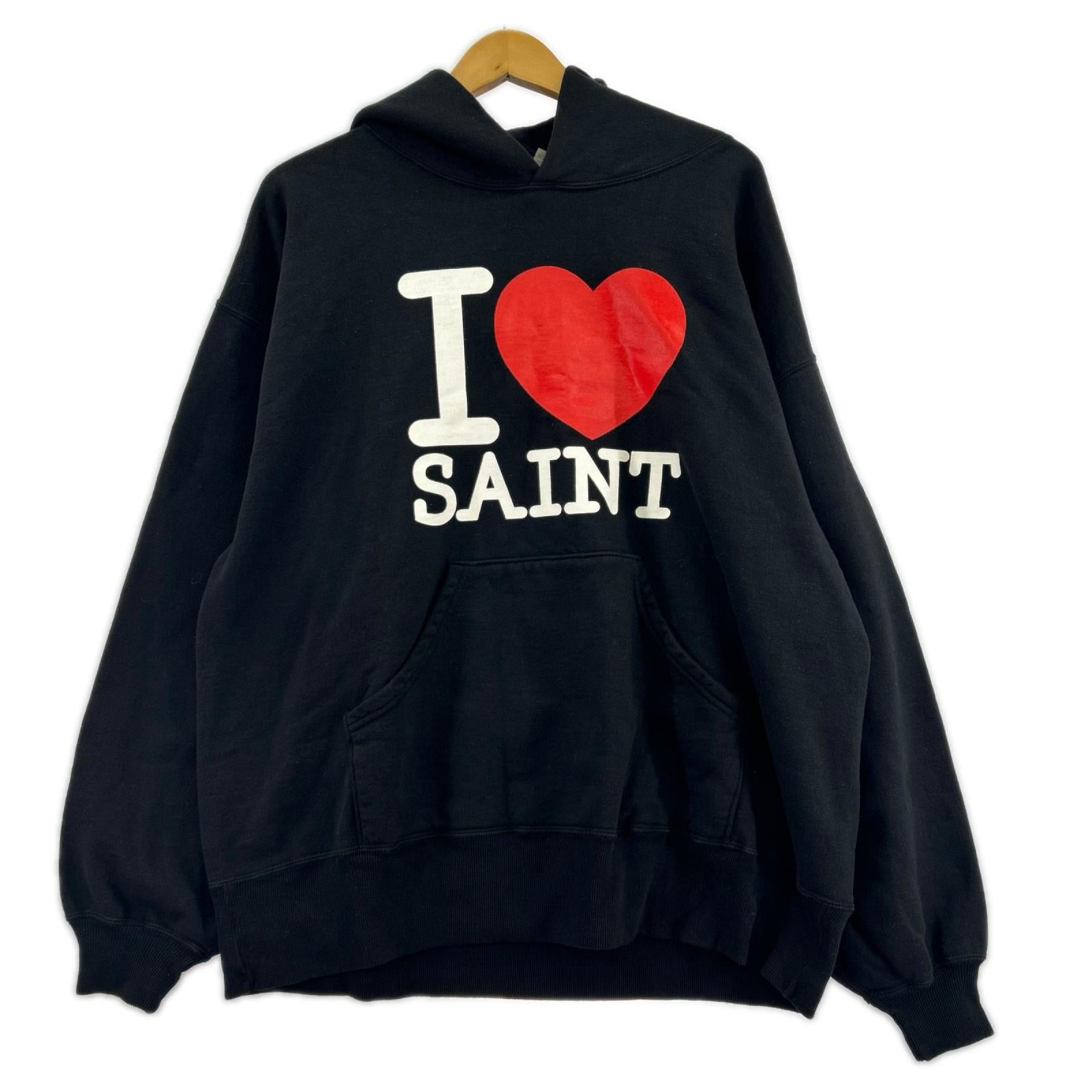 パーカー I LOVE SAINT HOODIE (M) L ブラック