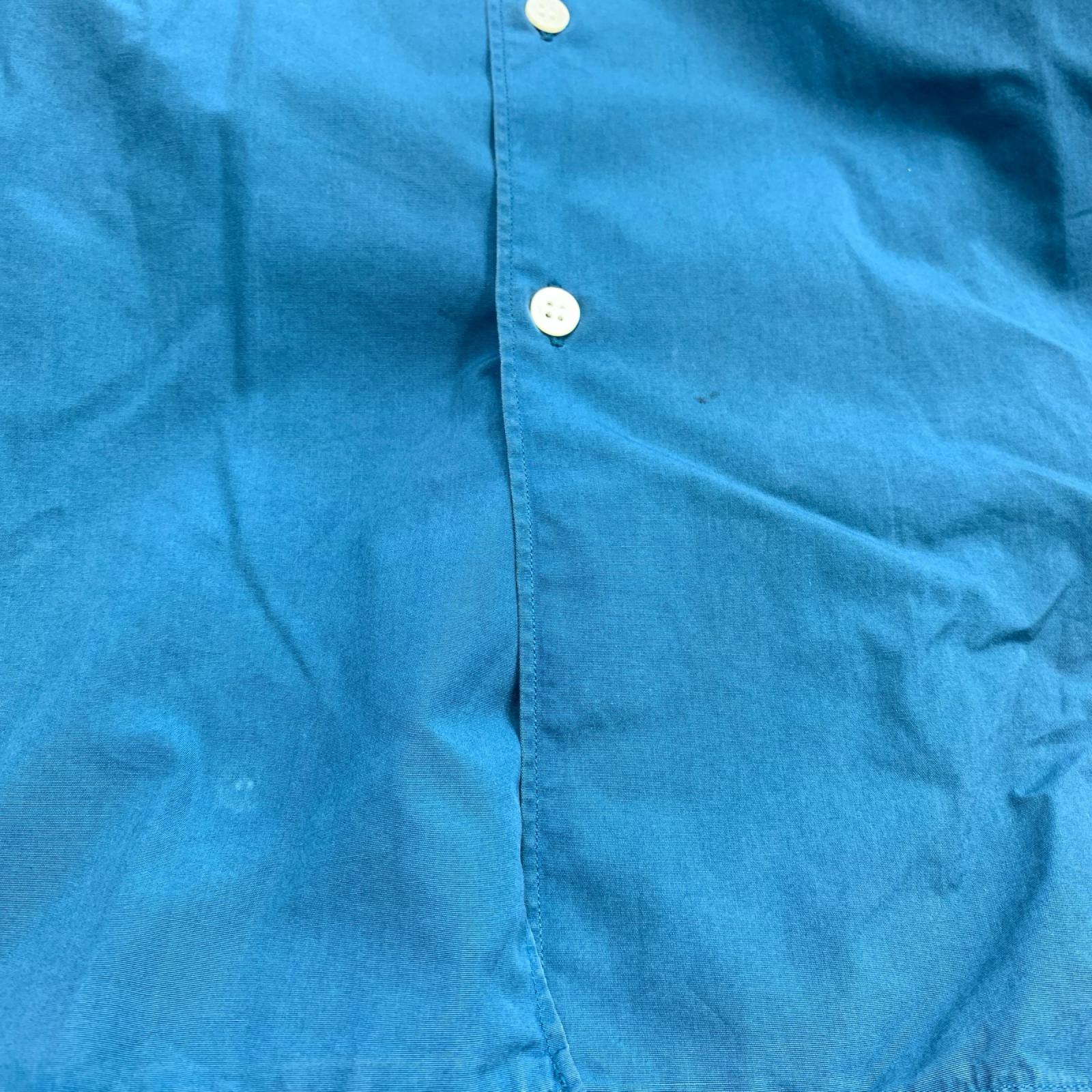 半袖シャツ COMME des GARCONS SHIRT フランス製 コットンオープンカラーシャツ S ターコイズ S