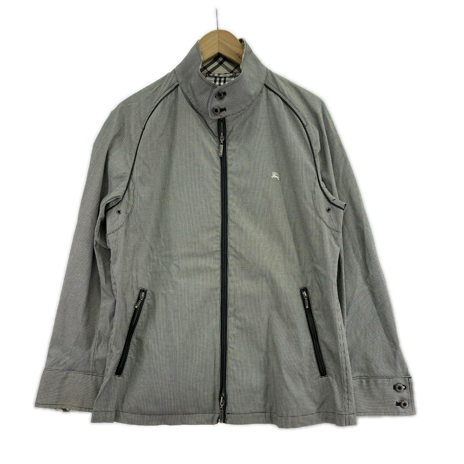 ジャケット BURBERRY BLACK LABEL 千鳥柄 スイングトップジャケット BMP92-611-05 グレー (L) L ブラック