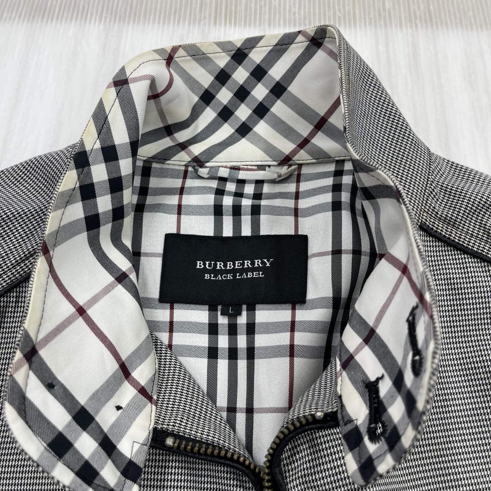 ジャケット BURBERRY BLACK LABEL 千鳥柄 スイングトップジャケット BMP92-611-05 グレー (L) L ブラック