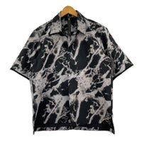 半袖シャツ スキッパーシャツ MONO PRINT 黒 S S