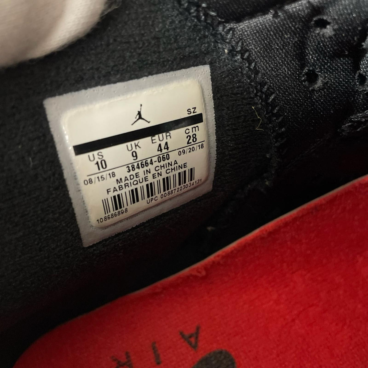 スニーカー Air Jordan 6 Retro OG Black/Infrared 28cm (US10 UK9 1/2 EU46) ブラック
