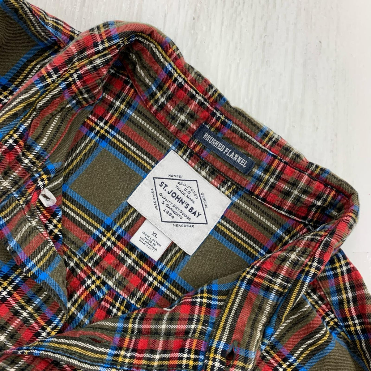 長袖シャツ ST JOHN'S BAY Check Flannel Shirt ブラウン