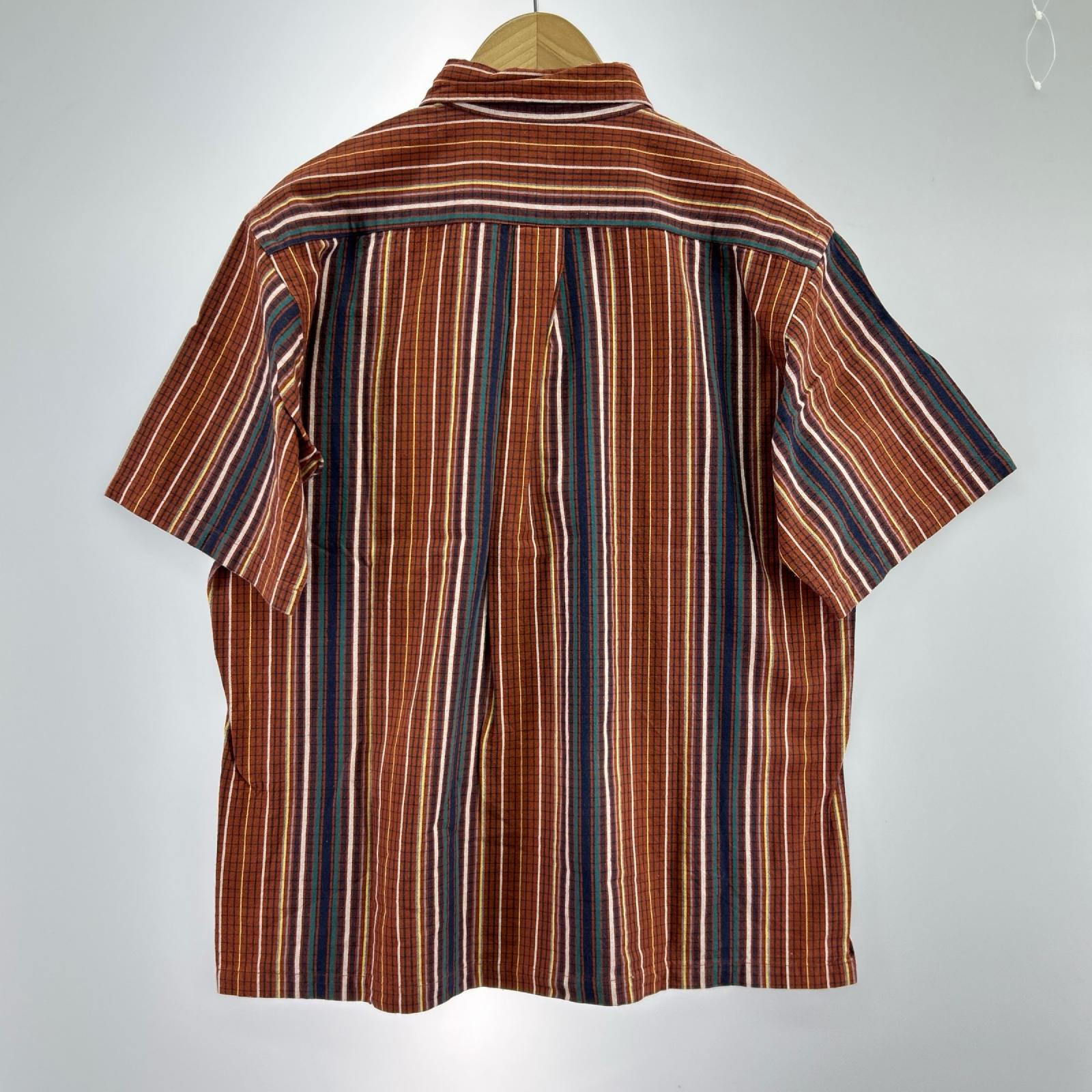 半袖シャツ 90s Flannel Shirt S Check 総柄 ORG M ブラウン