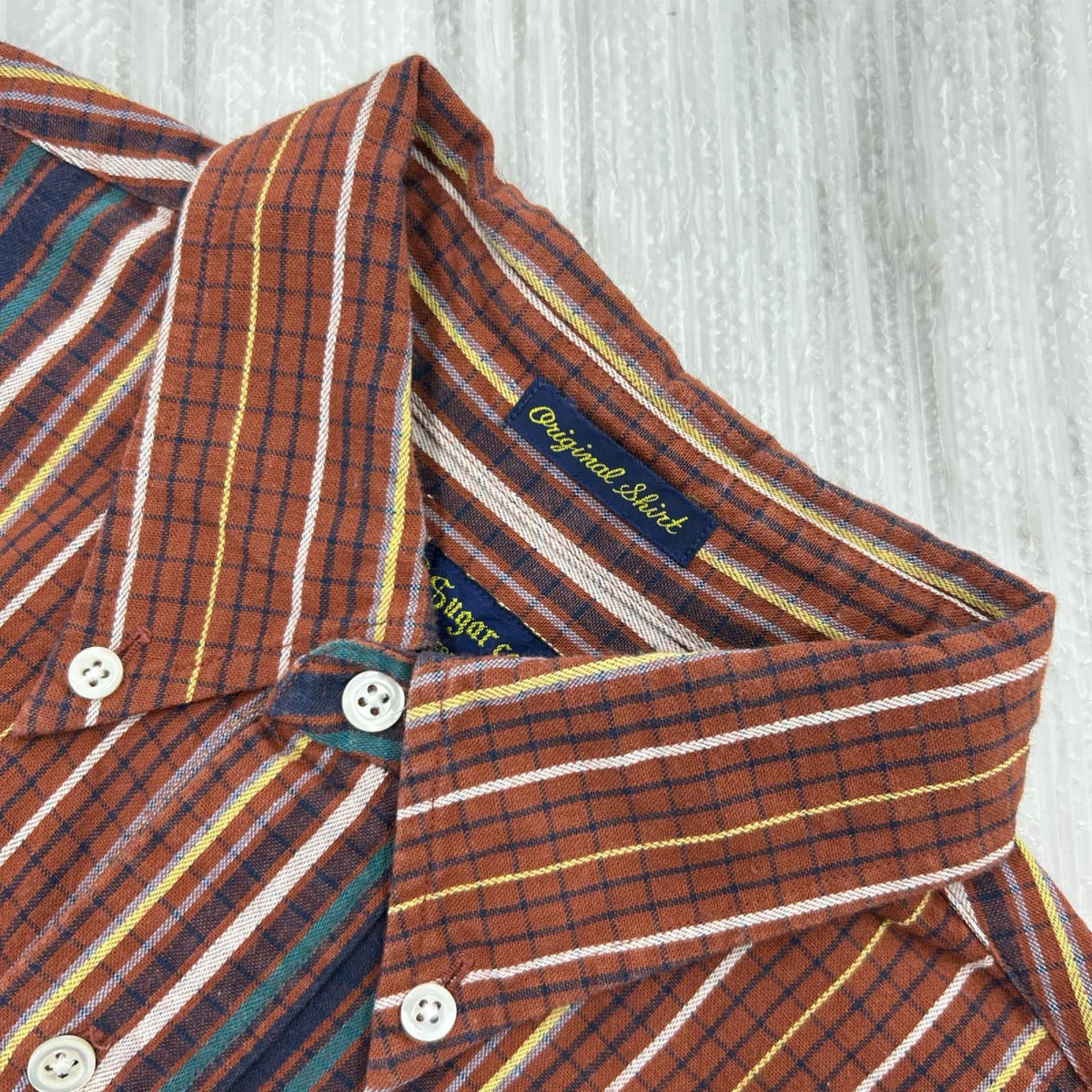 半袖シャツ 90s Flannel Shirt S Check 総柄 ORG M ブラウン