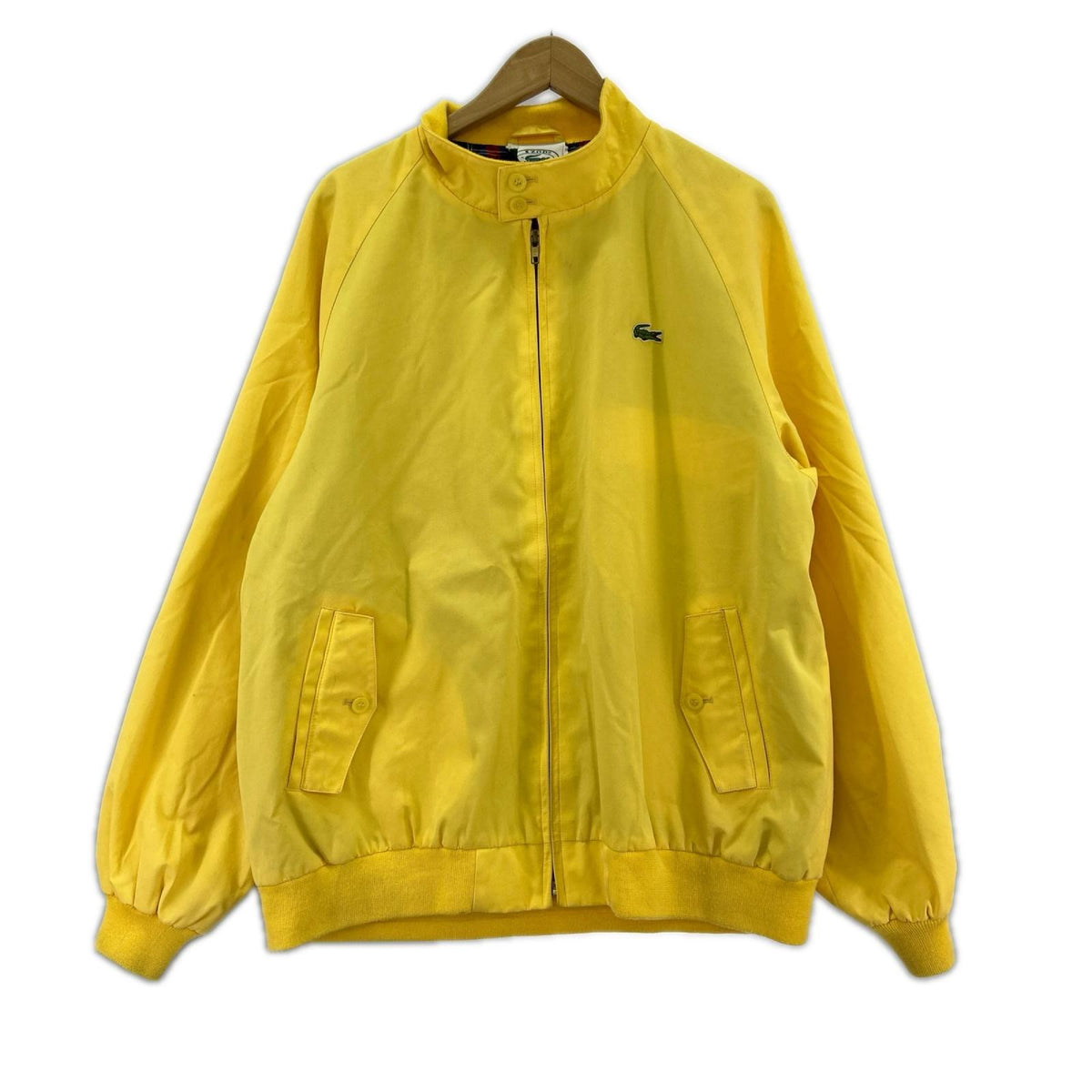 ジャケット IZOD LACOSTE 裏地チェック スイングトップ XL 黄 LL イエロー