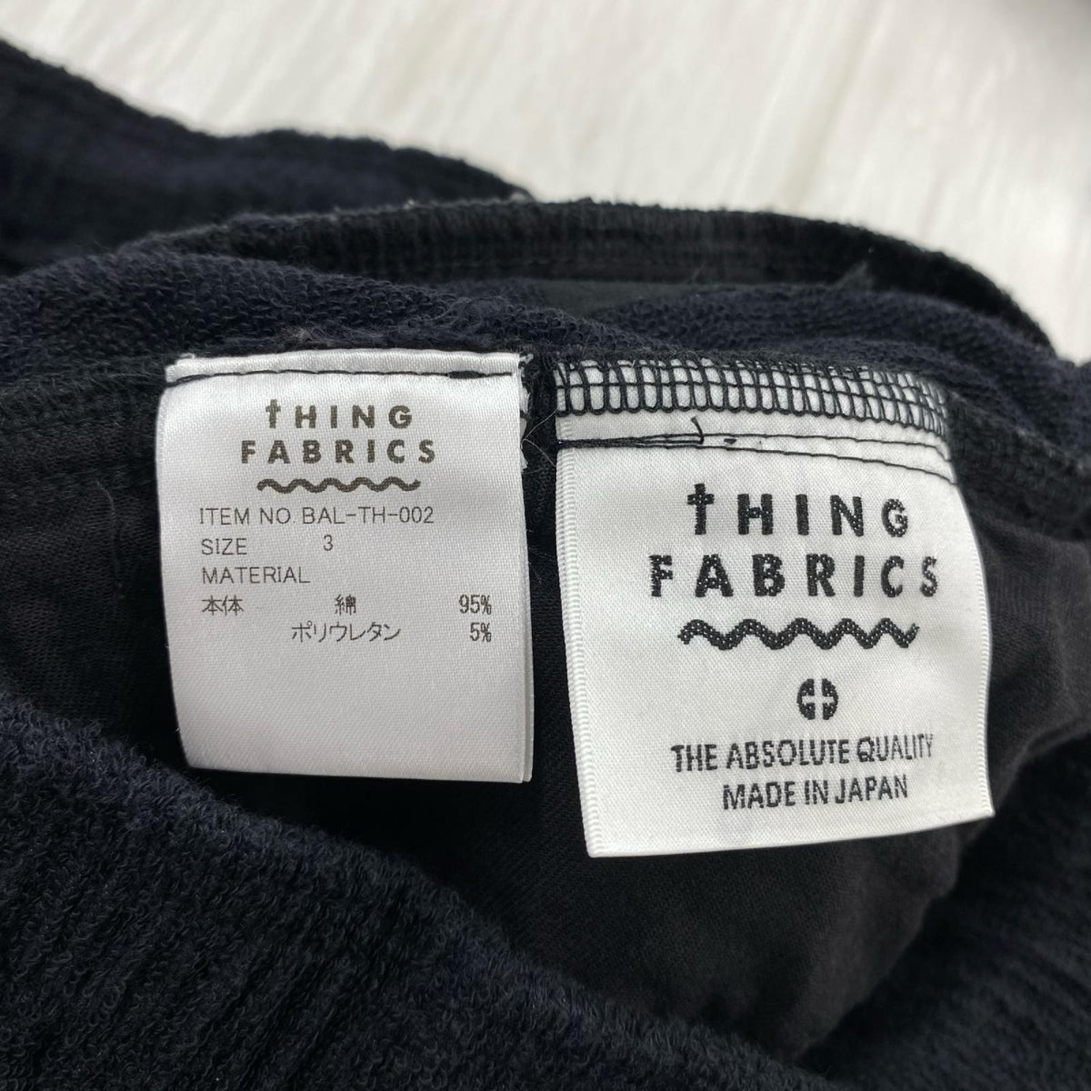 セットアップ THING FABRICS TOWEL CREW NECK TEE/SHORTS ブラック