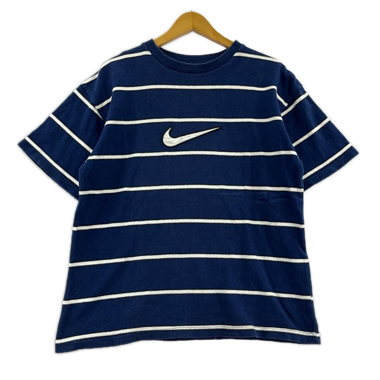 半袖Tシャツ NIKE センタースウォッシュ ボーダーTee 紺 (M) M ネイビー