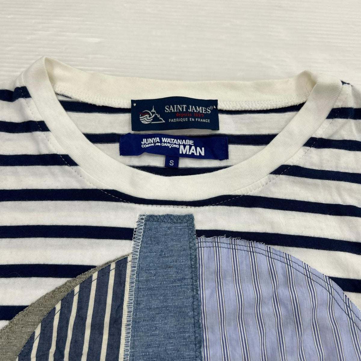 長袖Tシャツ ×SAINT JAMES ボーダー パッチワーク S S