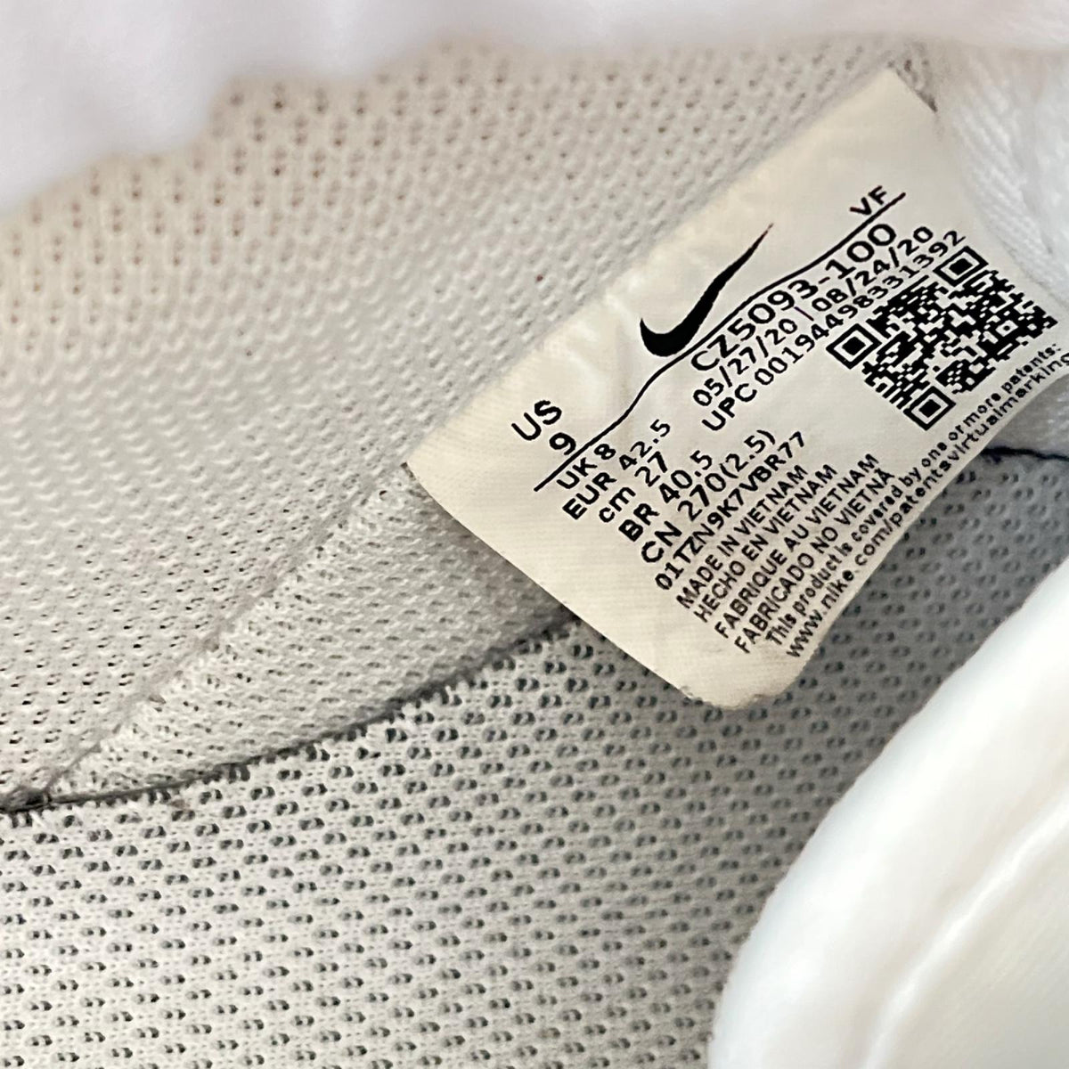 スニーカー AIR FORCE 1 コズミッククレイ 27.0cm 27cm (US9 UK8 1/2 EU44) ホワイト