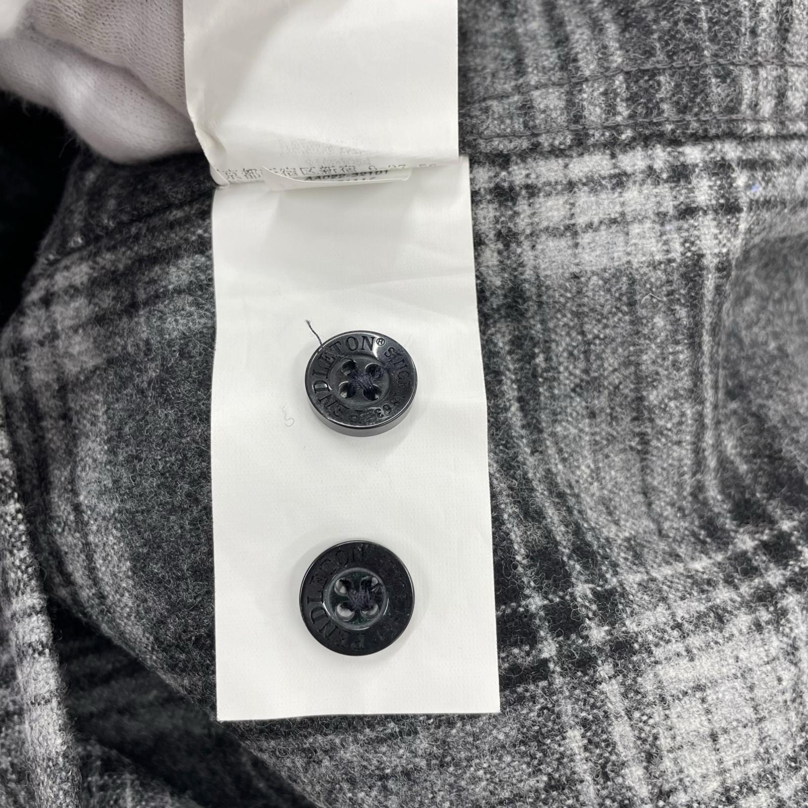 長袖シャツ シャドーチェック BOARD SHIRT 黒白 (L) L ブラック