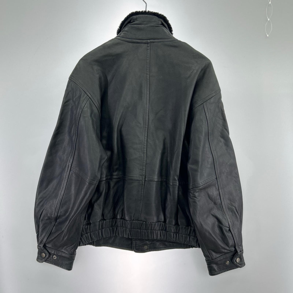 レザージャケット Robert Comstock Sherling Collar Leather Jacket L BLK L ブラック