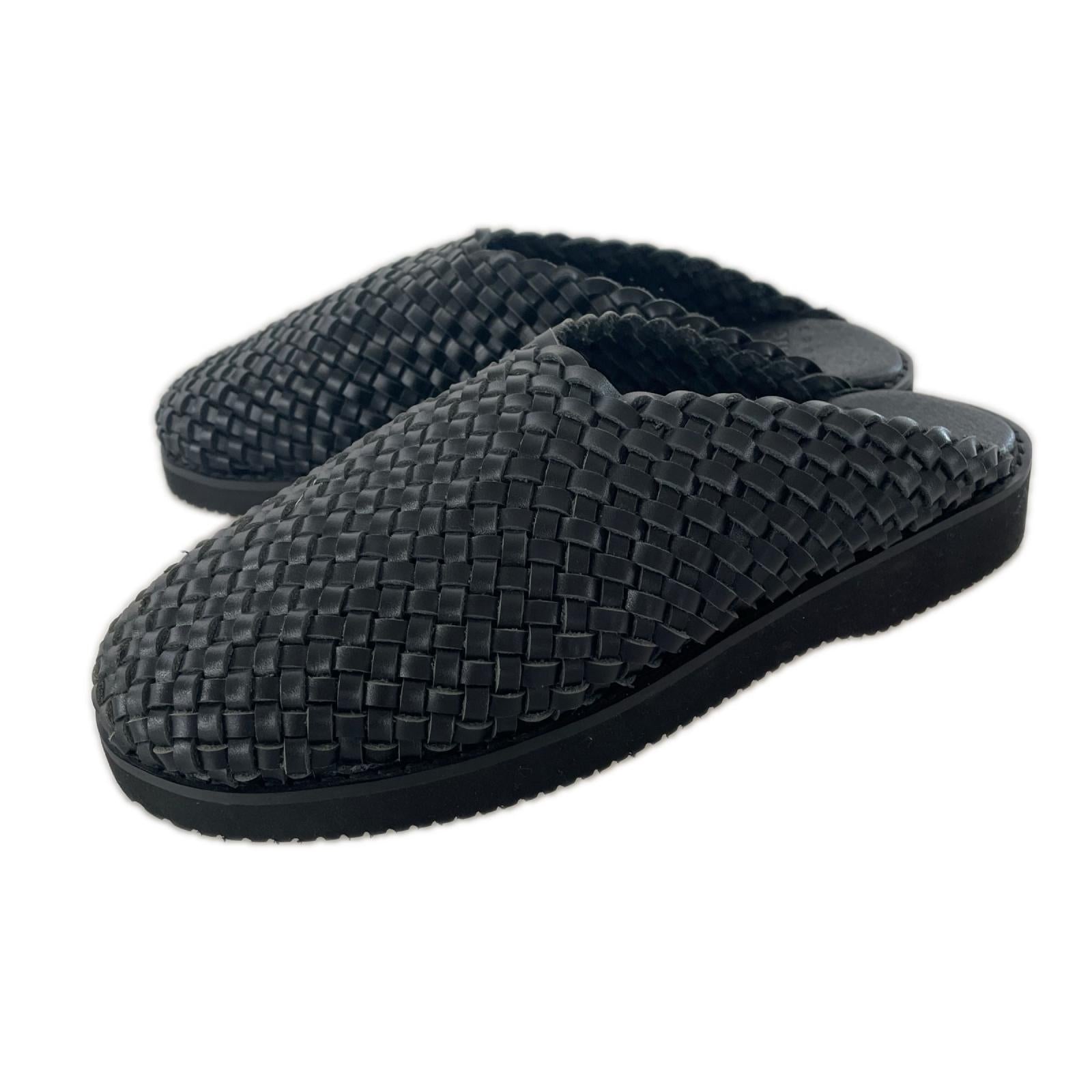 サンダル molle shoes WOVEN LEATHER CROG(US8) ブラック