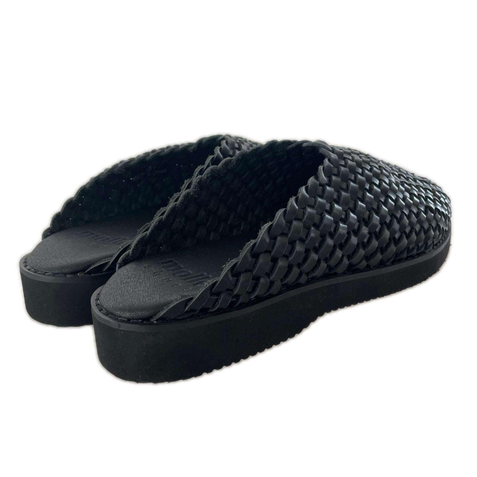 サンダル molle shoes WOVEN LEATHER CROG(US8) ブラック