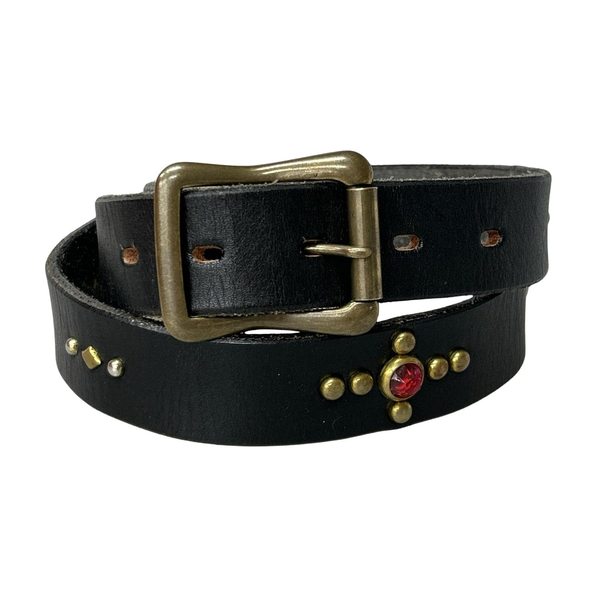 その他アクセサリー スタッズベルト ブラウン
