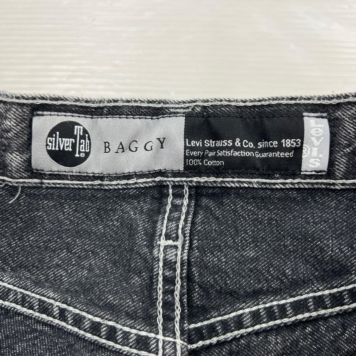 デニムパンツ SILVER TAB ブラックデニム BAGGY W27 27 ブラック