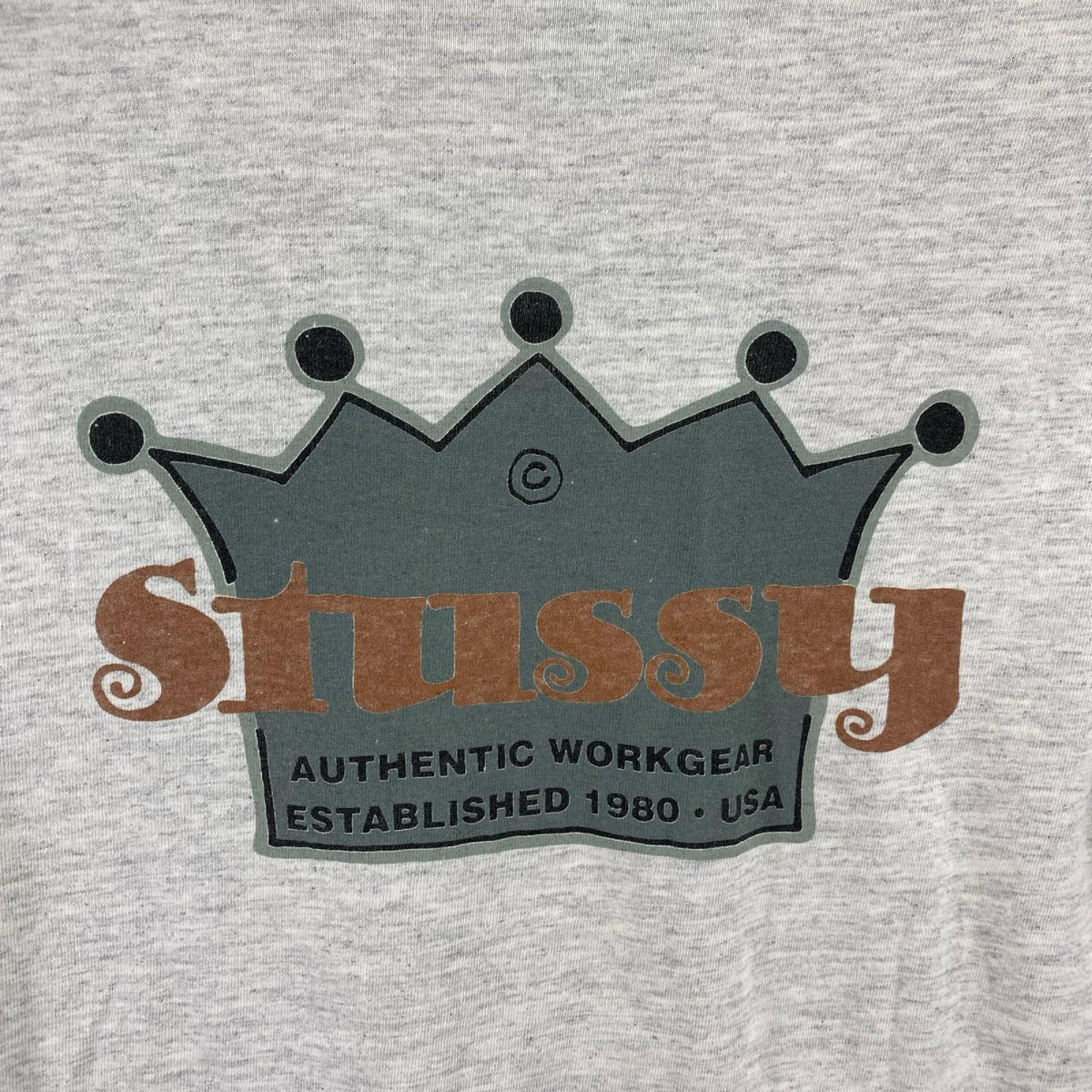 半袖Tシャツ 80S~ オールドSTUSSY 王冠ロゴ S グレー