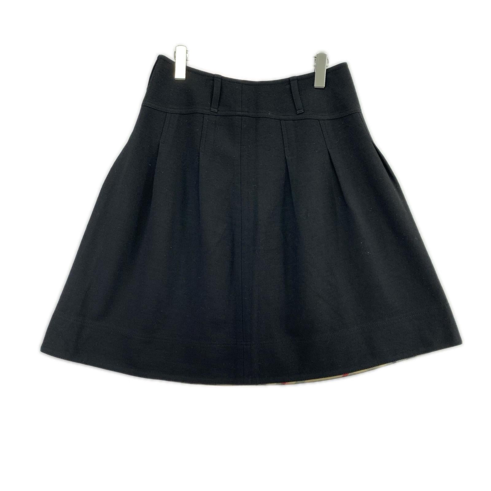 スカート BURBERRY LONDON Wool Pleatsskirt 40 BLK 40 ブラック