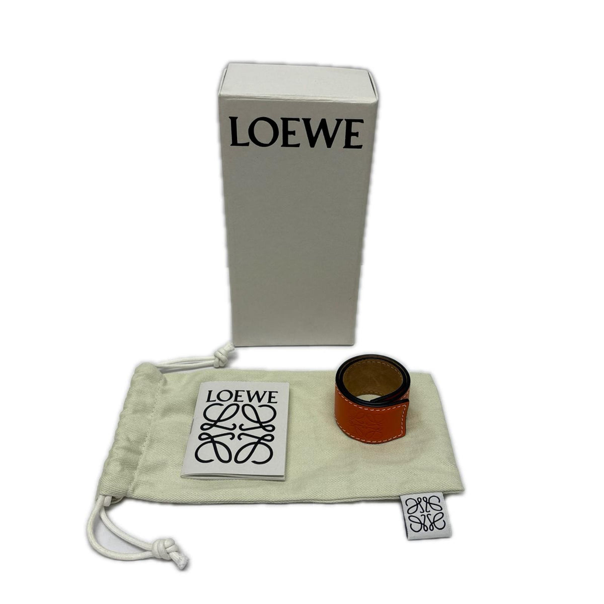LOEWE/スラップブレスレット オレンジ レザー