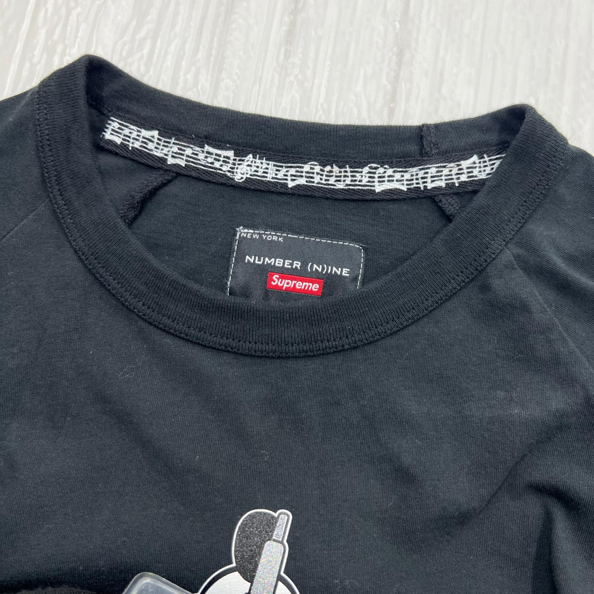 長袖Tシャツ ×NUMBER (N)INE×Mickey Raglan L/S Top L L ブラック