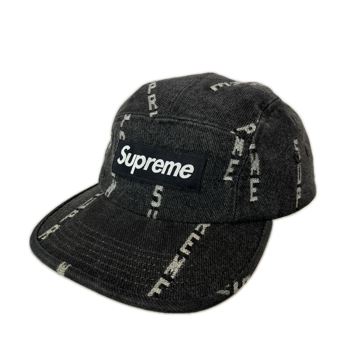 キャップ Logo Stripe Jacqurd Denim Camp Cap ブラック