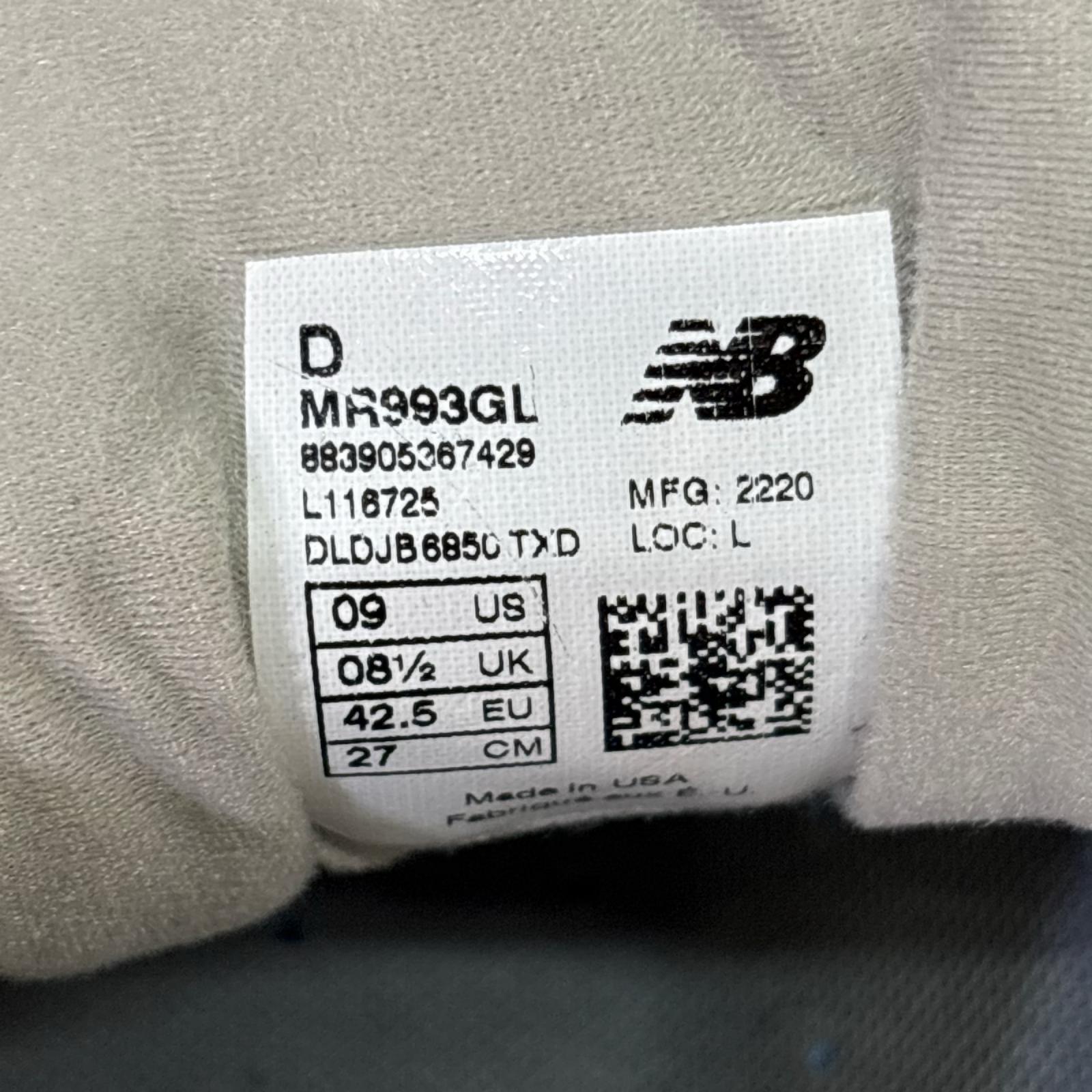 スニーカー 993 Gray 27cm (US9 UK8 1/2 EU44) グレー